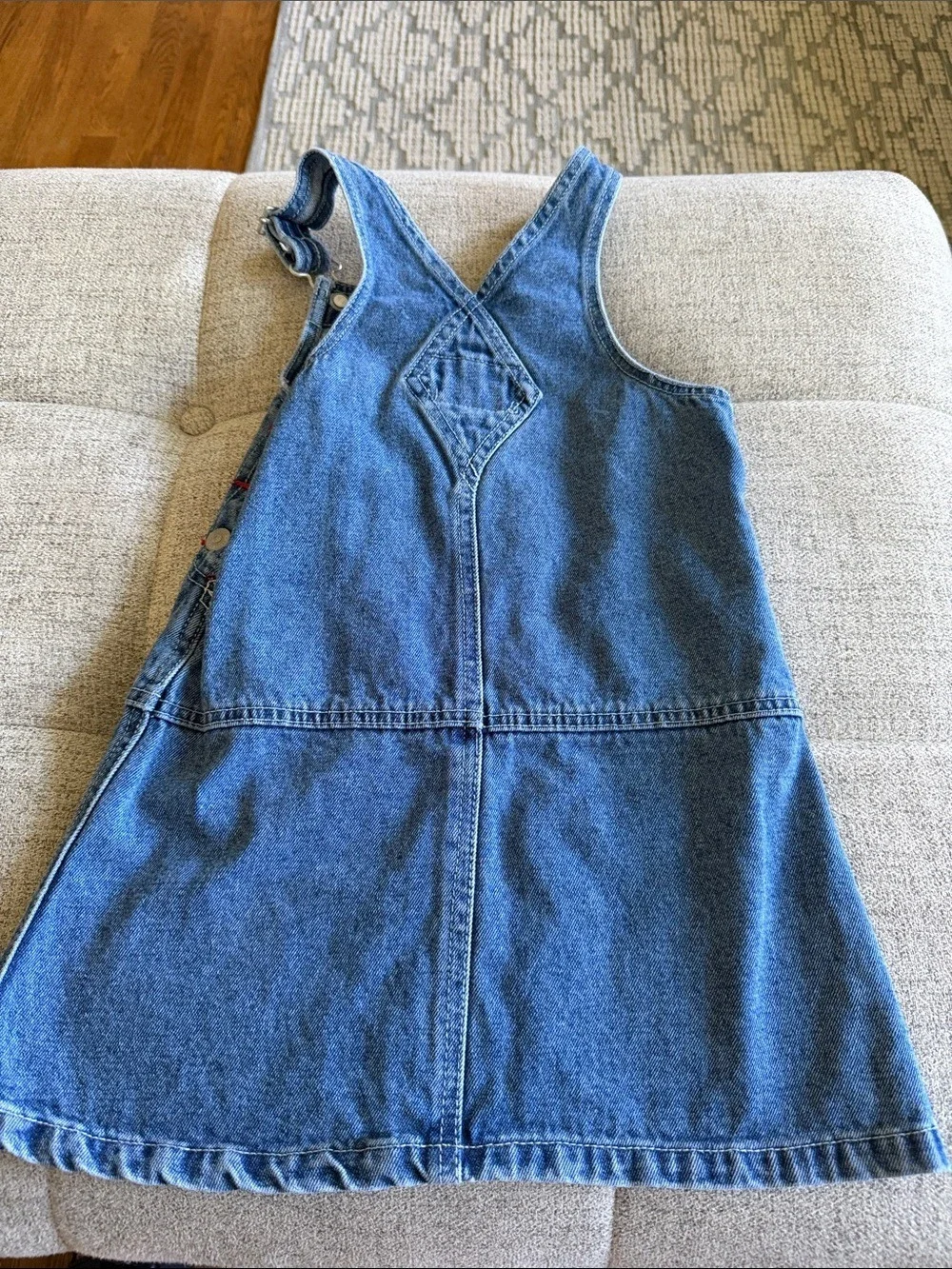TCP vintage Jeans Girls Denim Overall Dress Size 5/6 Blue Adjustable Strap